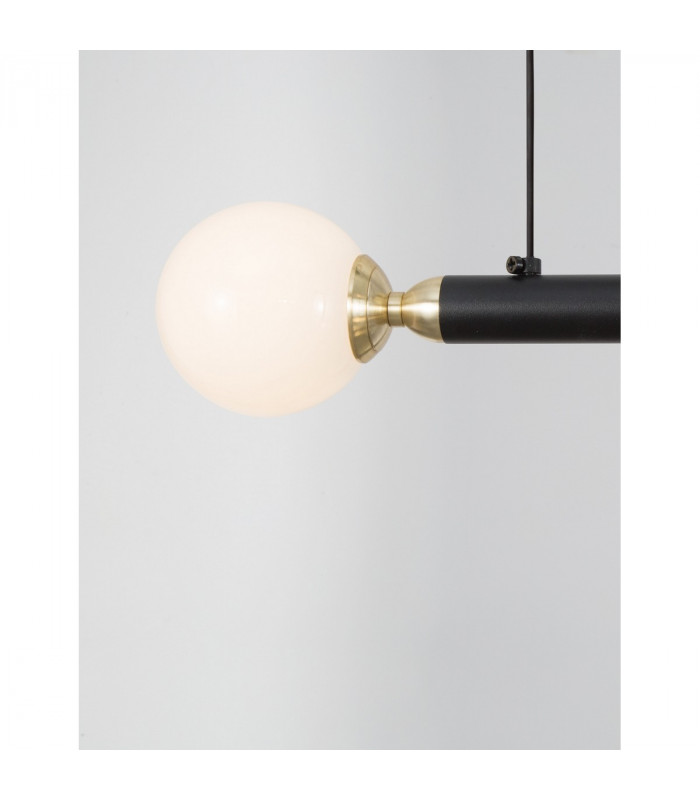Cayo Integrated LED Pendant Ceiling Light Opal Glass Brass Black Aluminium LED 20W 1000Lm 3000K-6