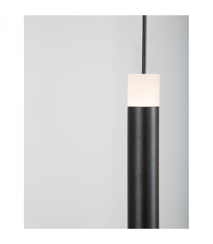 Cayo Integrated LED Pendant Ceiling Light Opal Glass Brass Black Aluminium LED 1x5W 250Lm 3000K-4