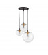 Mirale 3 Light Cluster Pendant Ceiling Light Clear Glass Gold Metal Black LED E27-1