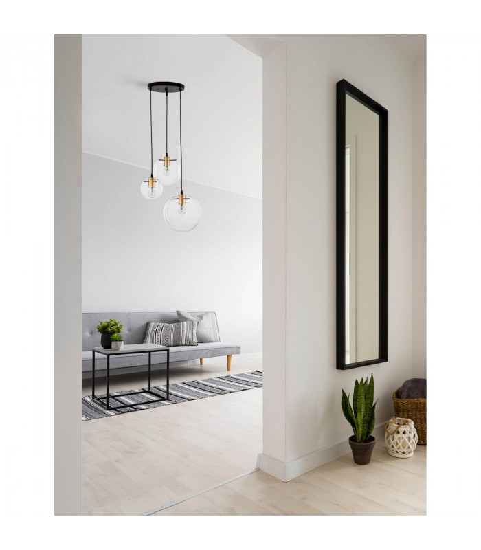 Mirale 3 Light Cluster Pendant Ceiling Light Clear Glass Gold Metal Black LED E27-2