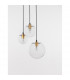 Mirale 3 Light Cluster Pendant Ceiling Light Clear Glass Gold Metal Black LED E27-3