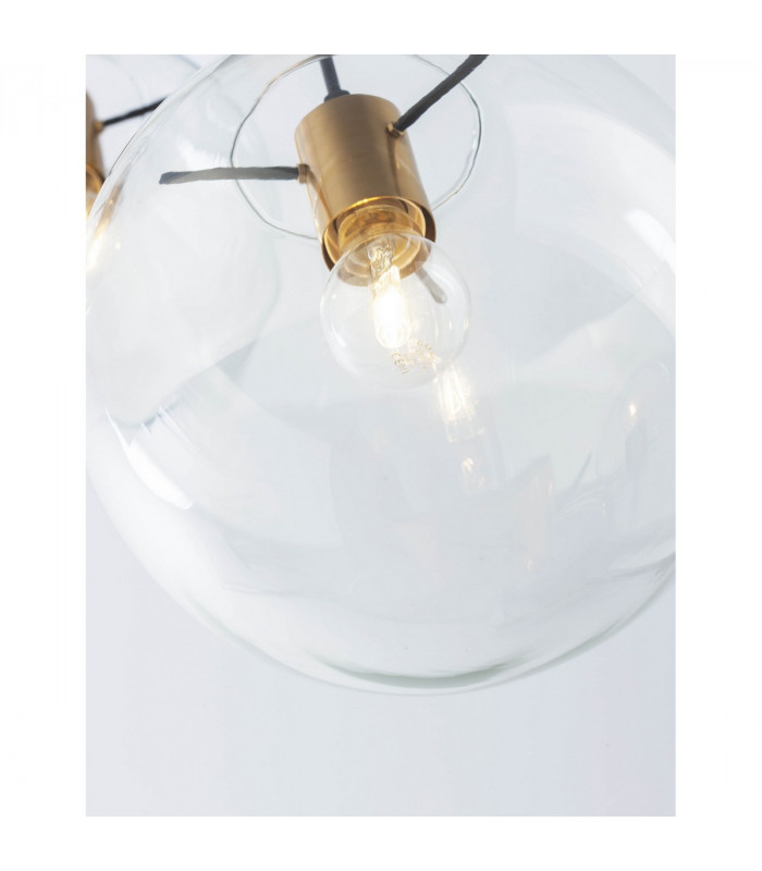 Mirale 3 Light Cluster Pendant Ceiling Light Clear Glass Gold Metal Black LED E27-6