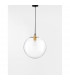 Mirale 25cm Globe Pendant Ceiling Light Gold Metal Clear Glass Black LED E27-3