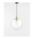 Mirale 25cm Globe Pendant Ceiling Light Gold Metal Clear Glass Black LED E27-4