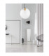 Mirale 30cm Globe Pendant Ceiling Light Gold Metal Clear Glass Black LED E27-2