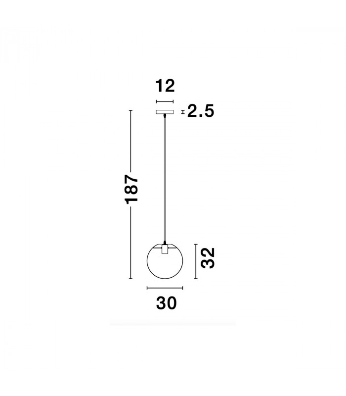 Mirale 30cm Globe Pendant Ceiling Light Gold Metal Clear Glass Black LED E27-4