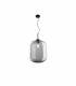 Hunter 35cm Globe Pendant Ceiling Light Black Aluminium Smoke Glass LED E27-1