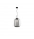 Hunter 25cm Globe Pendant Ceiling Light Black Aluminium Smoke Glass LED E27-1