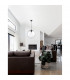 Ovvio 30cm Globe Pendant Ceiling Light Clear Glass Black Metal Black Fabric Wire LED E27-2