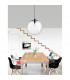 Ovvio 50cm Globe Pendant Ceiling Light Clear Glass Black Metal Black Fabric Wire LED E27-2