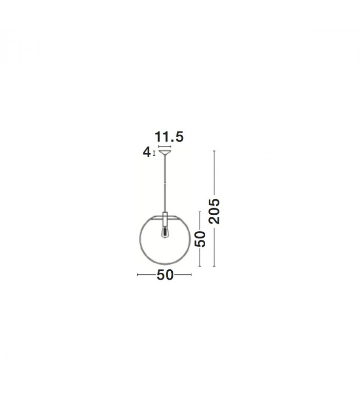 Ovvio 50cm Globe Pendant Ceiling Light Clear Glass Black Metal Black Fabric Wire LED E27-3