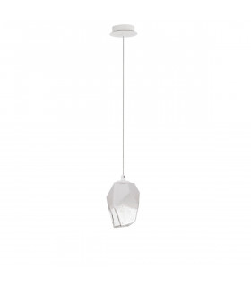 Ice Globe Pendant Ceiling Light White Colour Glass White Metal LED G9-1