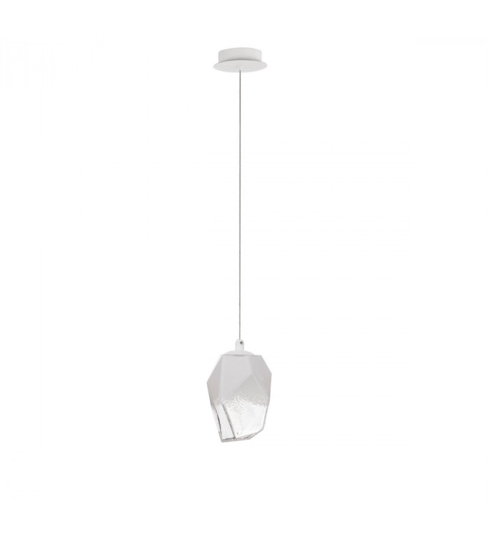 Ice Globe Pendant Ceiling Light White Colour Glass White Metal LED G9-1