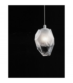Ice Globe Pendant Ceiling Light White Colour Glass White Metal LED G9-2