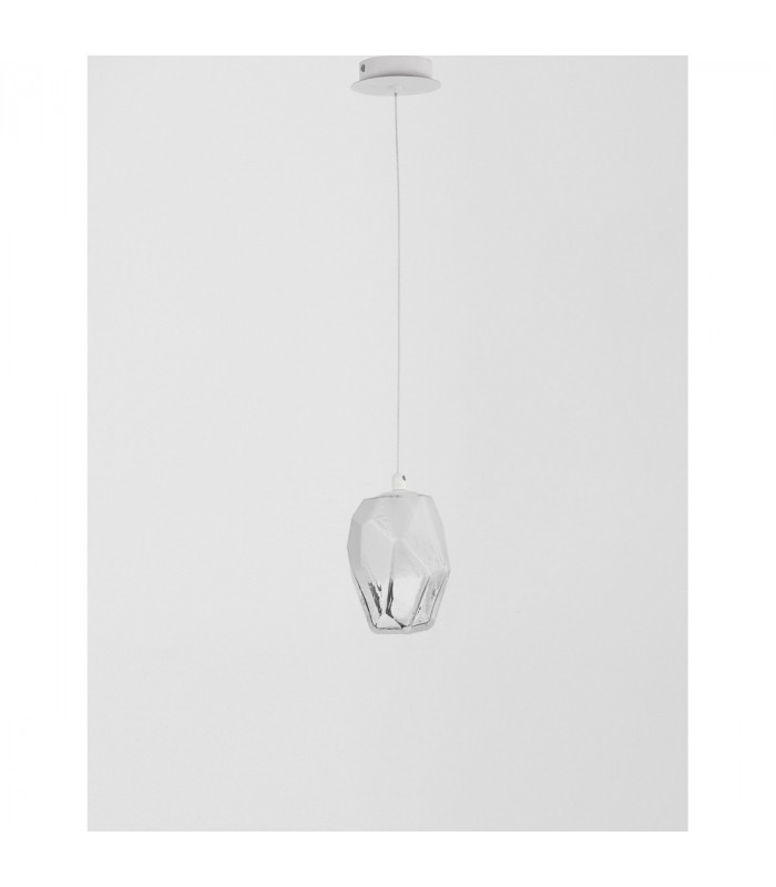 Ice Globe Pendant Ceiling Light White Colour Glass White Metal LED G9-4