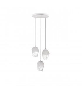 Ice 3 Light Cluster Pendant Ceiling Light White Colour Glass White Metal LED G9-1