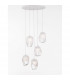 Ice 5 Light Cluster Pendant Ceiling Light White Colour Glass White Metal LED G9-3