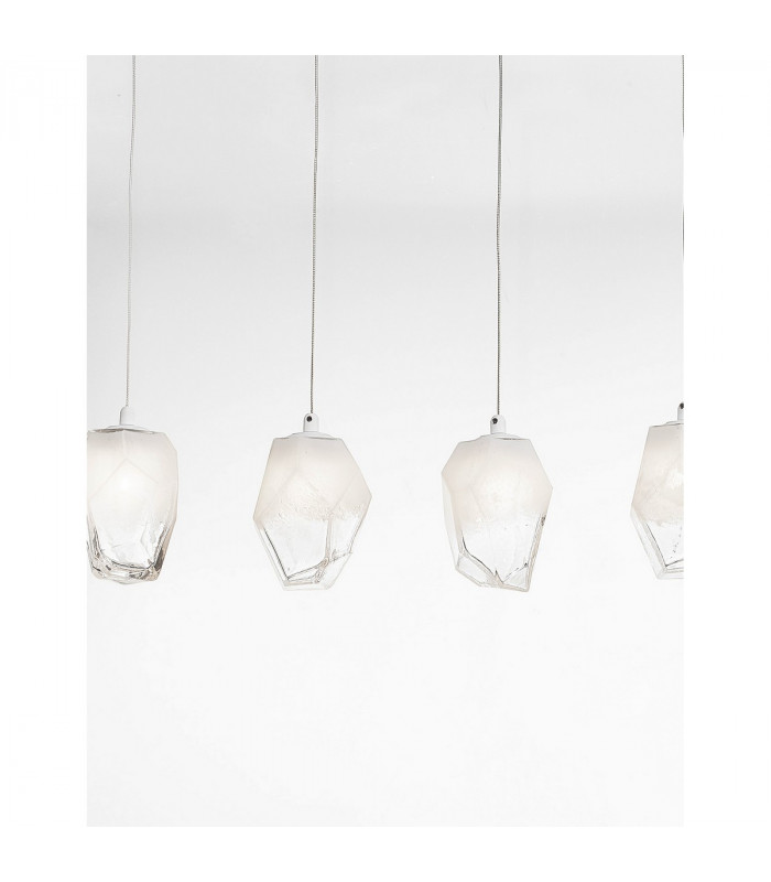 Ice 5 Light Bar Pendant Ceiling Light White Colour Glass White Metal LED G9-4