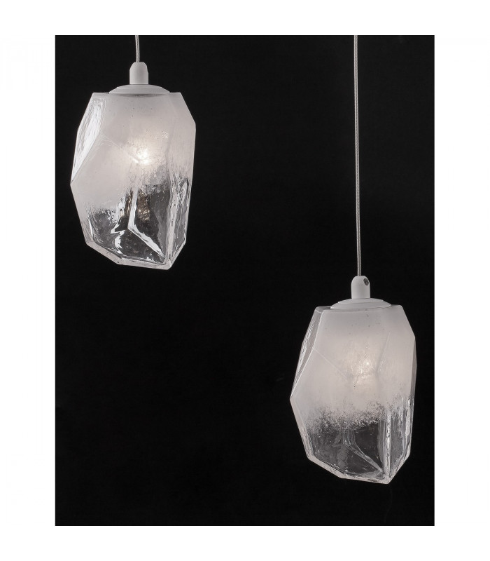 Ice 5 Light Bar Pendant Ceiling Light White Colour Glass White Metal LED G9-5