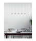 Laval 5 Light Bar Pendant Ceiling Light Clear Glass Chrome Base LED E14-3