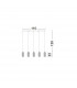 Laval 5 Light Bar Pendant Ceiling Light Clear Glass Chrome Base LED E14-4