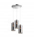 Blake 3 Light Cluster Pendant Ceiling Light Smoke Glass Chrome Aluminium LED E27-1