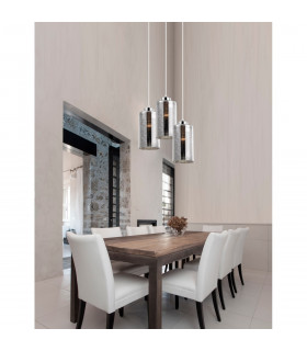 Blake 3 Light Cluster Pendant Ceiling Light Smoke Glass Chrome Aluminium LED E27-2