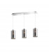 Blake 3 Light Bar Pendant Ceiling Light Smoke Glass Chrome Aluminium LED E27-1