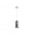Blake Slim Pendant Ceiling Light Smoke Glass Chrome Aluminium LED E27-1