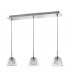 Boccale 3 Light Bar Pendant Ceiling Light Chrome Aluminium Clear Glass G9 Bulb Included-1