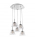 Boccale 5 Light Cluster Pendant Ceiling Light Chrome Aluminium Clear Glass G9 Bulb Included-1