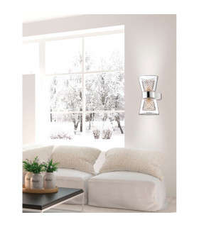 Boccale 2 Light Up & Down Wall Lamp Chrome Aluminium Clear Glass G9 Bulb Included-2