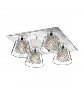 Boccale 4 Light Shade Cluster Ceiling Light Chrome Aluminium Clear Glass G9 Bulb Included-1