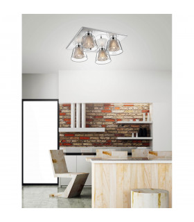 Boccale 4 Light Shade Cluster Ceiling Light Chrome Aluminium Clear Glass G9 Bulb Included-2