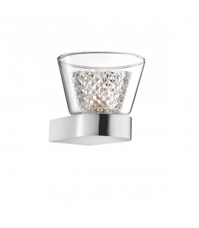 Boccale Wall Lamp Chrome Aluminium Clear Glass G9 Bulb Included-1