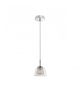 Boccale Dome Pendant Ceiling Light Chrome Aluminium Clear Glass G9 Bulb Included-1