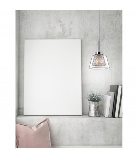 Boccale Dome Pendant Ceiling Light Chrome Aluminium Clear Glass G9 Bulb Included-2
