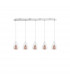 Hugo 5 Light Bar Pendant Ceiling Light Chrome Aluminium Clear Glass Rose Gold Frame LED G9-1