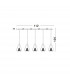 Hugo 5 Light Bar Pendant Ceiling Light Chrome Aluminium Clear Glass Rose Gold Frame LED G9-3
