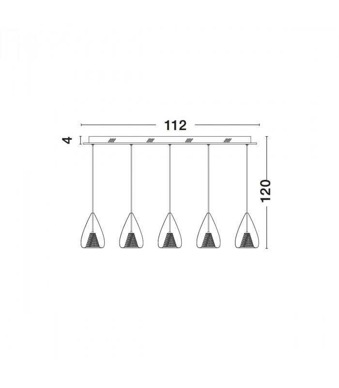 Hugo 5 Light Bar Pendant Ceiling Light Chrome Aluminium Clear Glass Rose Gold Frame LED G9-3