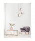 Hugo 3 Light Cluster Pendant Ceiling Light Chrome Aluminium Clear Glass Rose Gold Frame LED G9-2