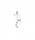 Hugo 3 Light Cluster Pendant Ceiling Light Chrome Aluminium Clear Glass Rose Gold Frame LED G9-3