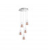 Hugo 5 Light Cluster Pendant Ceiling Light Chrome Aluminium Clear Glass Rose Gold Frame LED G9-1