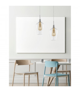 Filo 14cm Dome Pendant Ceiling Light Chrome Aluminium Clear Glass Gold Frame LED G9-2