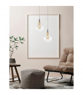 Filo 16cm Dome Pendant Ceiling Light Chrome Aluminium Clear Glass Gold Frame LED G9-2