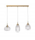 Mond 3 Light Bar Pendant Ceiling Light Satin Gold Metal Clear Glass LED E14-1