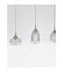 Mond 3 Light Bar Pendant Ceiling Light Satin Gold Metal Clear Glass LED E14-2