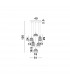 Mond 6 Light Cluster Pendant Ceiling Light Satin Gold Metal Clear Glass LED E14IP20-4