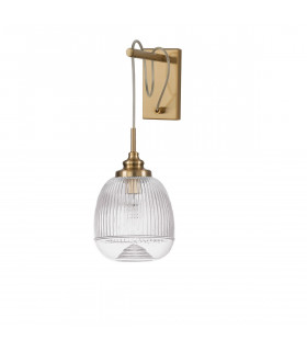 Mond Dome Wall Lamp Satin Gold Metal Clear Glass LED E14-1
