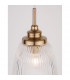 Mond 13cm Dome Pendant Ceiling Light Satin Gold Metal Clear Glass LED E14-4